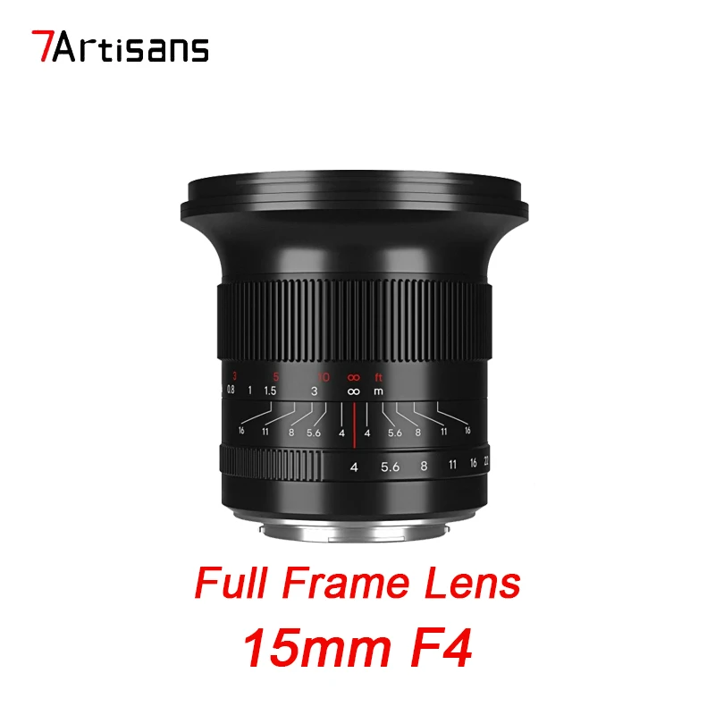 

7Artisans 15mm F4 MF Wide Angle Full Frame Lens for Sony E Nikon Z Canon RF EOS R Sima Panasonic Leica L Mount Camera Lens