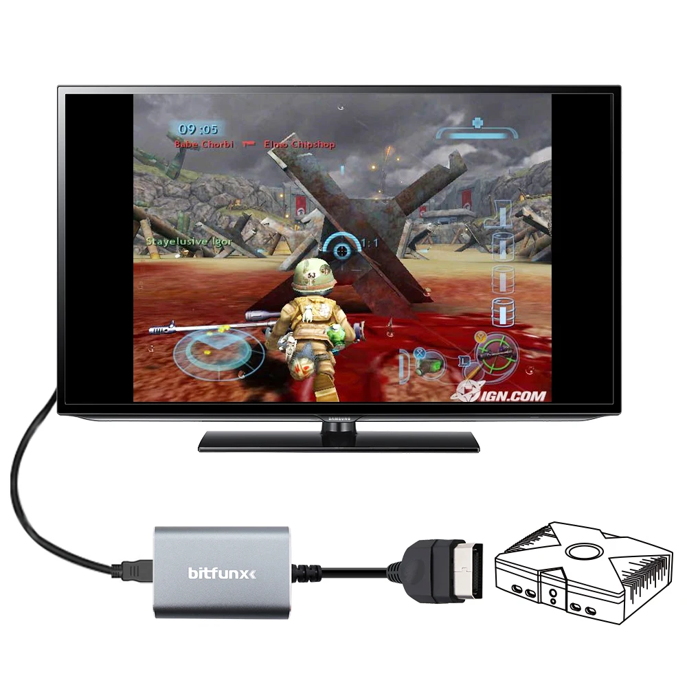 Adattatore HDMI Bitfunx per console di gioco retrò classiche XBOX Il cavo HD accetta il suono surround digitale Dolby 5.1