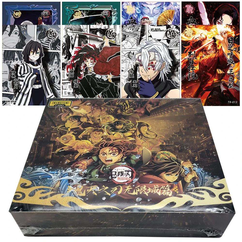 

Коллекционные карточки Demon Slayer: Японская фэнтези-серия аниме, черно-белые карточки с персонажами манги, рождественские подарки для семьи