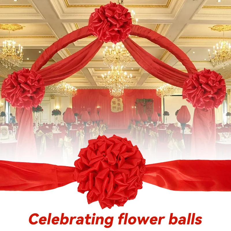 

Car Delivery Ceremony Big Red Flower Ball Geely Red Cloth Hydrangea Opening Celebration Ribbon-cutting Chinese Wedding Red Satin