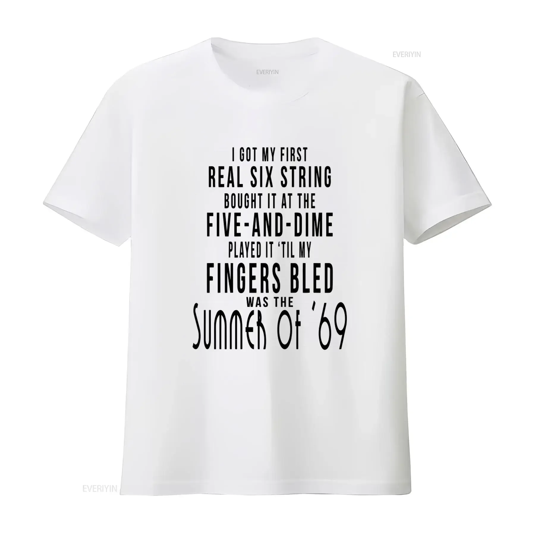 Bryan Adams Summer of 69 Inspired T Shirt Retro Classic Rock Music Band I Got My First Real Six String Bought It At The