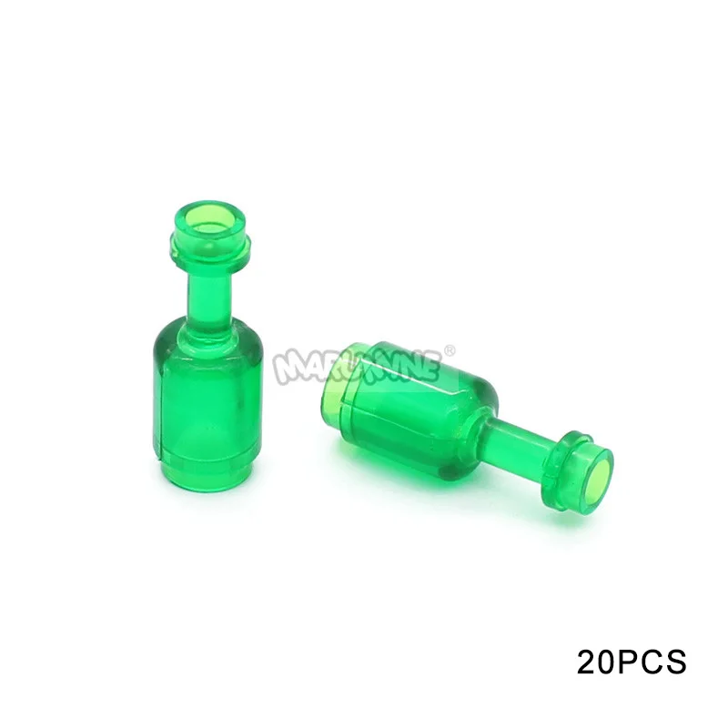 Marumine Mini-Utensilien, transparente Glasflasche, 1 x 1 x 2, kompatibel mit 95228 MOC-Steinen, baut Partikel, Bausteine, Teile zusammen