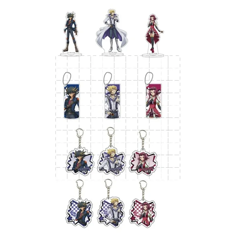 Game Yu-Gi-Oh! 5D\'s Acrylic Stand Figure Doll Anime YuGiOh Fudo Yusei JACK ATLAS Akiza Izinski Keychain Keyring Pendant Gift