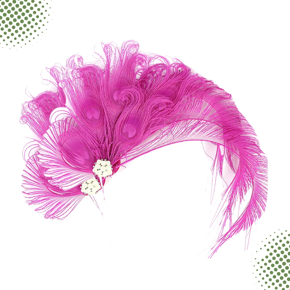 

Headdress Hair Clips Accessories Women European and American Flapper Purple Headpiece Bride