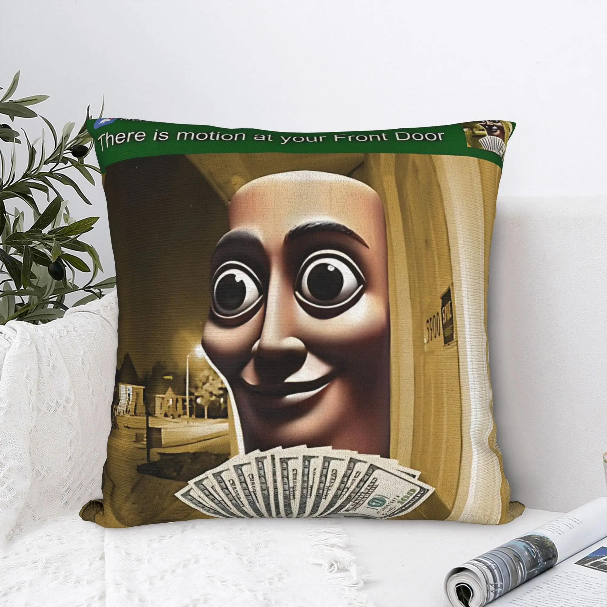 Tung Tung Tung Sahur There is Motion At Your Front Door Meme Pillow Case  Pillow Cover For Wedding Party Home Decor Pillowcases