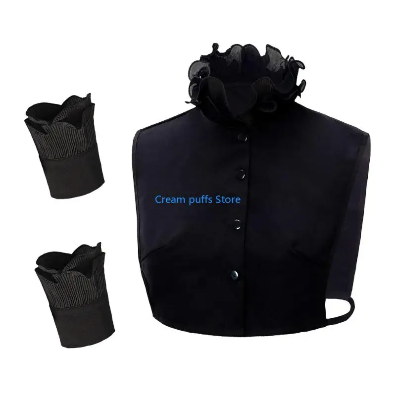 50LER Ruffle V Nece Faux Thare Half Rell