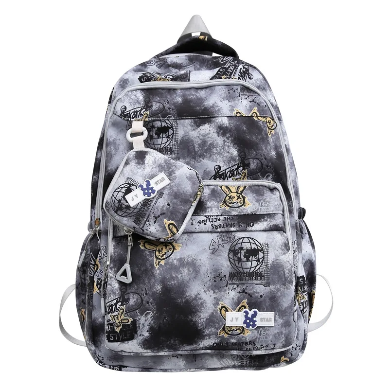 Fashion Tie Dyeing Japanese college Style Backpack Large capacity middle school student school bags Nylon waterproof schoolbags