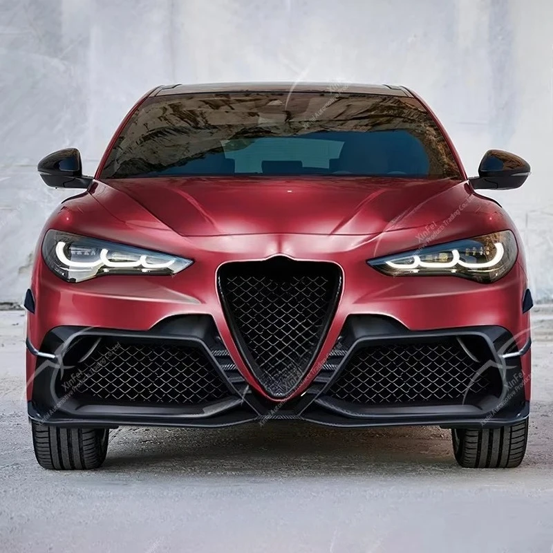 Paraurti anteriore in fibra di carbonio per Alfa Romeo Stelvio 2017-2025 |   Modifica esterna dell'auto e accessori decorativi personalizzati