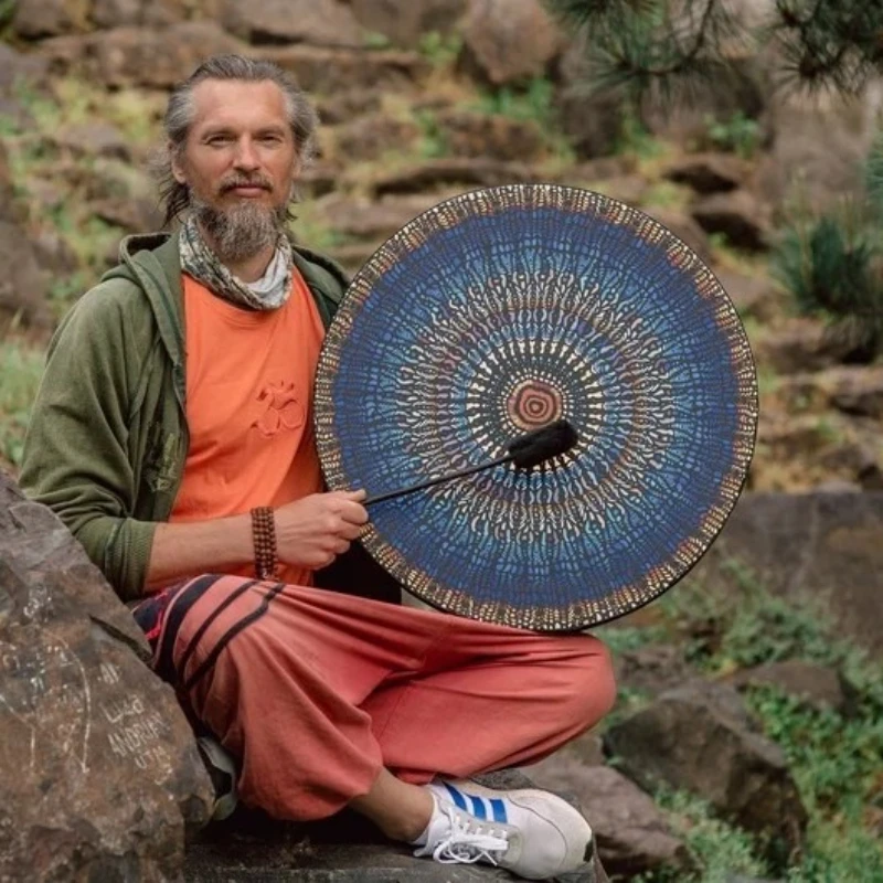 25 سنتيمتر طبلة شامان الكبار المبتدئين ممارسة طبلة شامان التأمل طبول اليد المهنية المحمولة قرع الآلات الموسيقية
