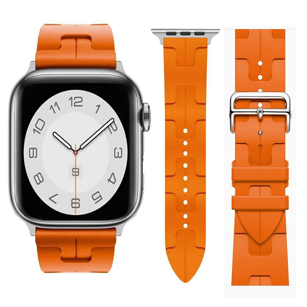 Kilim Single Tour Silicone Strap For Apple Watch Band ultra 2 49mm 44mm 40mm 41 45 38 bracelet iwatch series 98765SE S10 42/46mm
