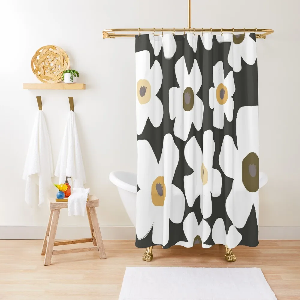 

Iconic Bold Scandinavian Floral Pattern Shower Curtain Shower Waterproof For The Bathroom Curtain