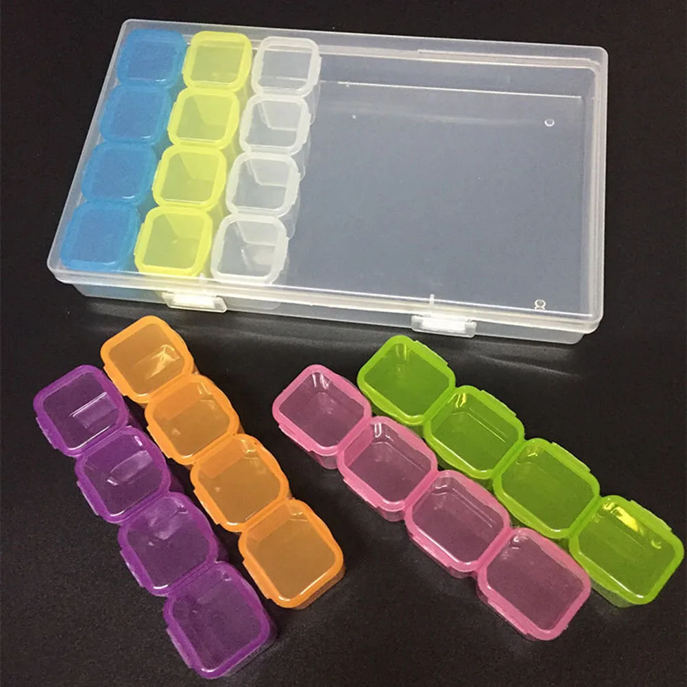 

2 Pcs Nail Art Storage Box Supplies Case Jewelry Organizer Small Container Manicure