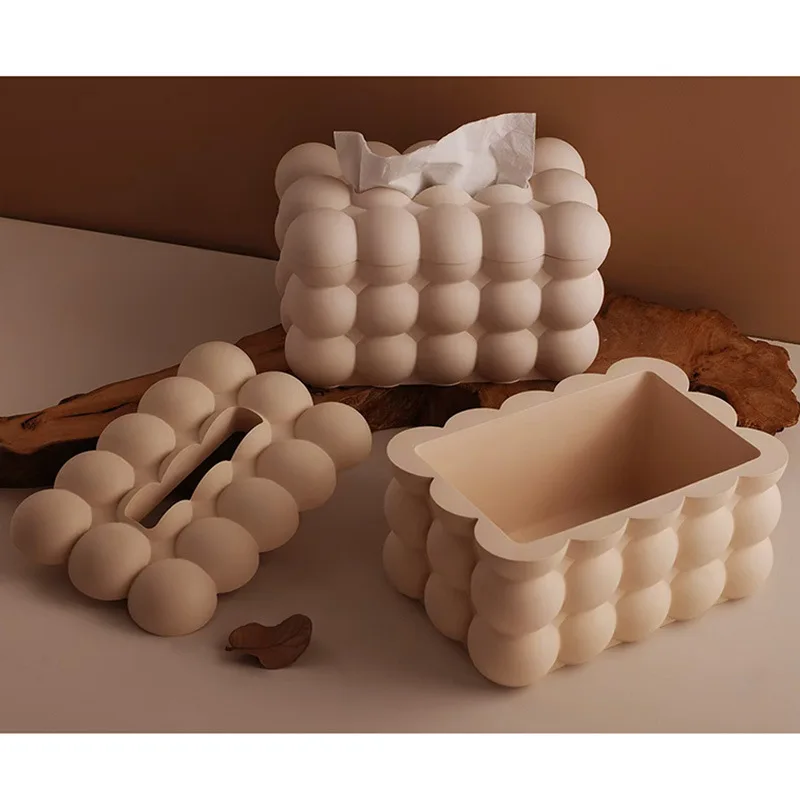DIY Epoxy Gypsum Cement Carton Storage Mould Home Storage Bead Bubble Paper Towel Storage Box Silicone Mold