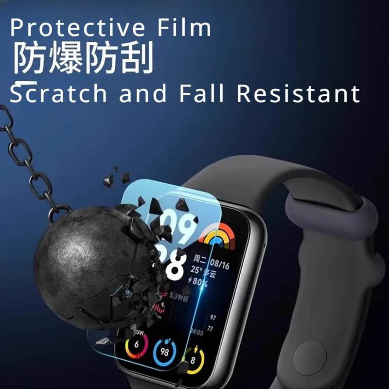 Protector de pantalla de vidrio templado para Xiaomi Miband 8 Pro, película protectora de reloj inteligente ultraclara de cobertura completa para Mi Band 8 Pro