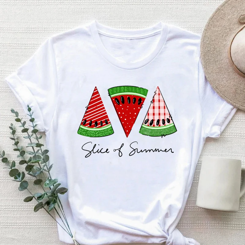 

Watermelon Shirt Summer Slice Tshirt Cute Beach Women Clothing Vintage Summer Vibe Tee Aesthetic