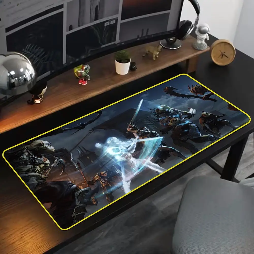 Cool Middle earth Mouse Pad 90x40cm Yellow Colorful Lock Edge Pure Natural Rubber Desktop Anti slip Large Mouse Pad