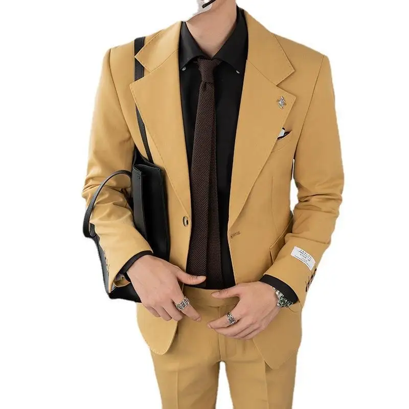L7406 Men's textured slim fit two button suit