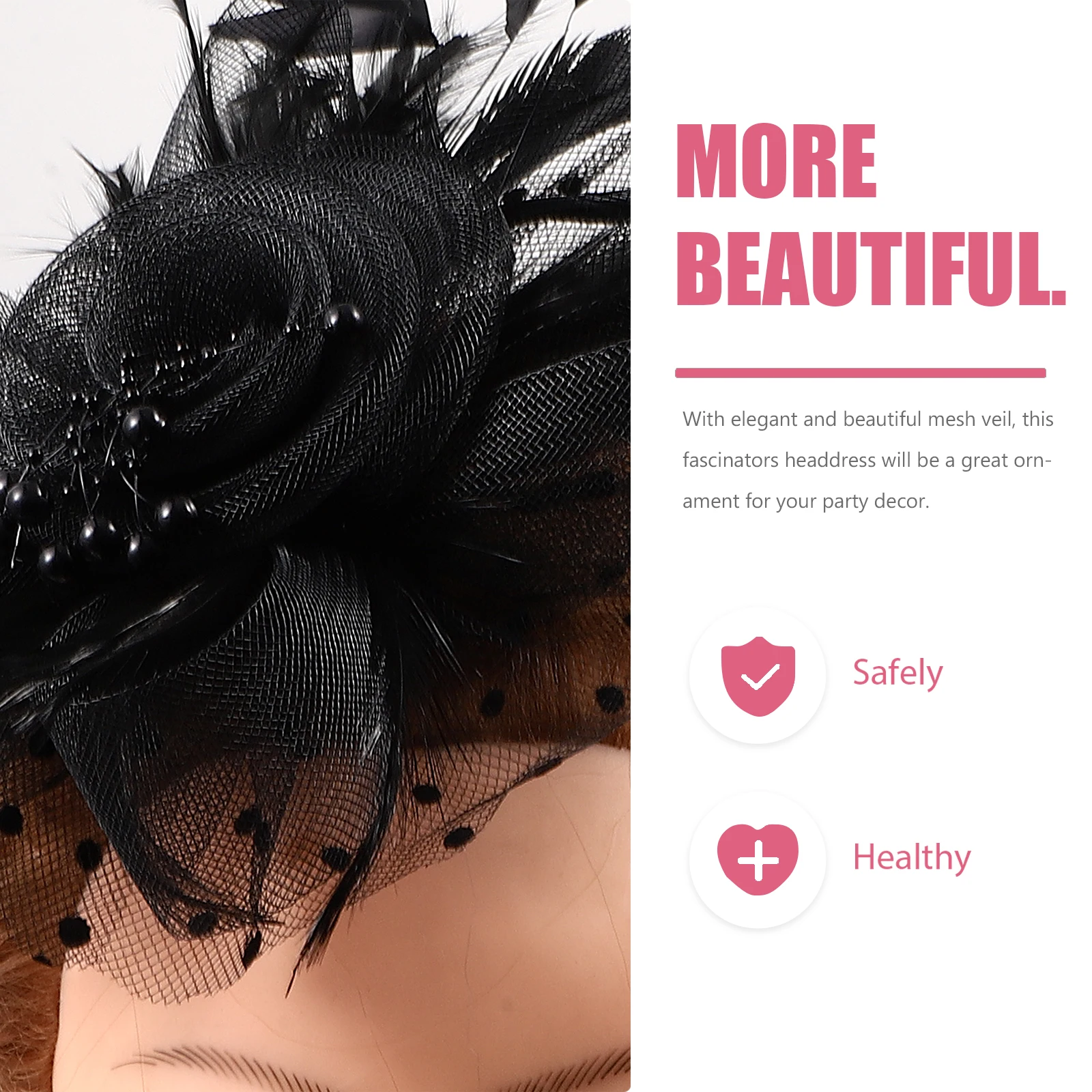 

1 set 1 Set Fascinator Headpiece Veil Hat For Women Elegant Tea Party Wedding Party Hair Accessory Headband Prom Decor