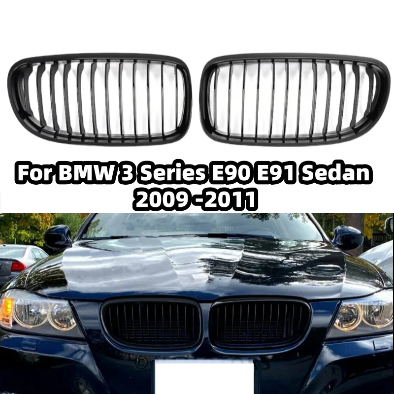 Błyszcząca Czarna Przednia Kratka Chłodnicy Nerki Samochodowej Do BMW E90 E91 LCI 325i 328i 335i 4D 2009 2010 2011 51137201967 51137201968