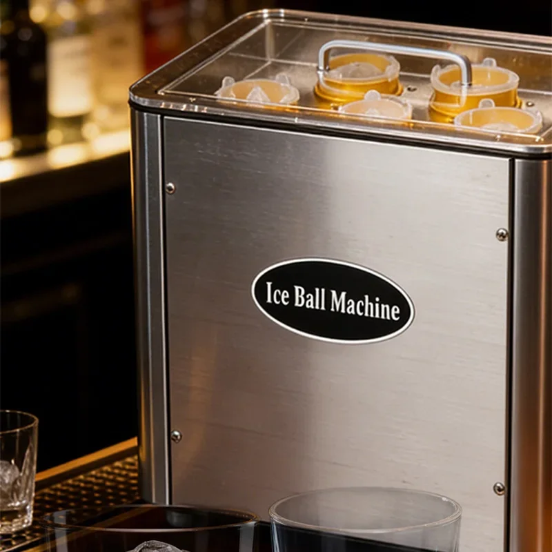 Commercial Spherical Ice Maker, Whiskey Ice, for Bars/Cafés, Cocktail Ice, Mini Ice Maker for Home Use 5PCS/Time