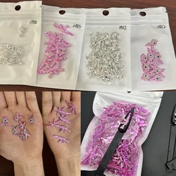 Abalorio de uñas con forma de Planeta y pistola rosa, 10 piezas, circonita de lujo, arte de uñas DIY a granel