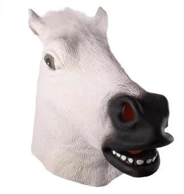 Máscara facial de Cosplay para adultos, simulación divertida, Husky, caballo, burro, perro, casco de silicona, Máscaras completas, broma, truco divertido, juguetes de broma
