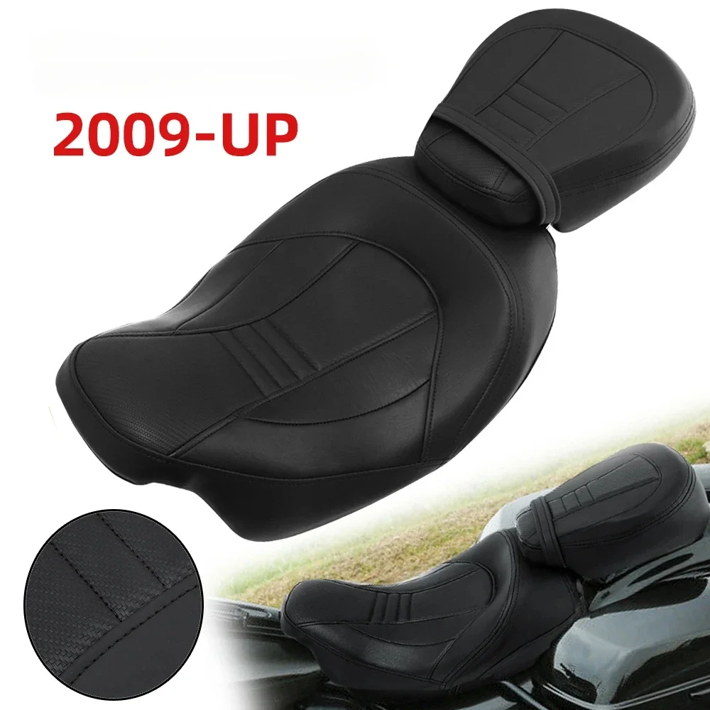 Motorcycle Front Driver Rear Passenger Two-Up Seat For Harley Touring CVO Street Glide Road King Special Classic 1998-up 2009