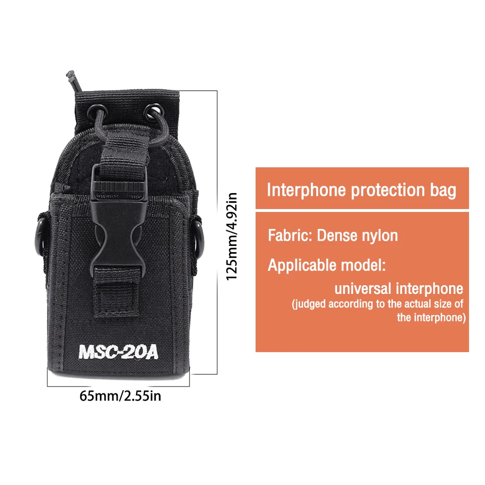 MSC-20A Walperforated Talkie Sac Nylon Holster Universel Réglable Walperforation-talperforé Juste De Protection Interphone Accessoires
