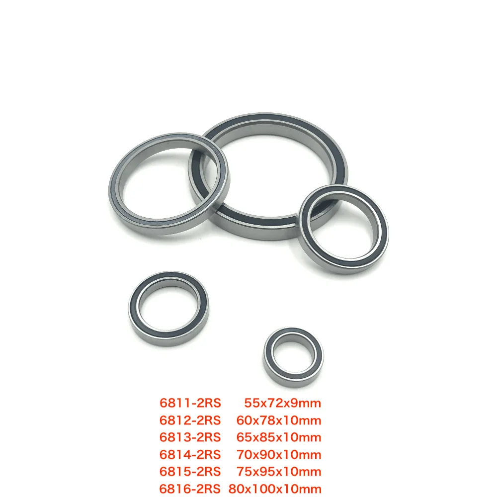 

3-5pcs/Lot 6811-2RS , 6812-2RS , 6813-2RS , 6814-2RS , 6815-2RS , 6816-2RS Rubber Thin Wall Deep Groove Ball Miniature Bearing