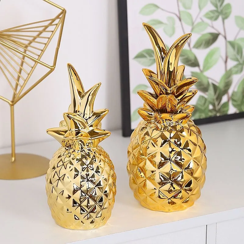 Nordic Ceramic Geometry Fruit Apple Pear Art Ornament Resin Figurine Crafts Fairy Garden Miniatures Living Room Home Decoration
