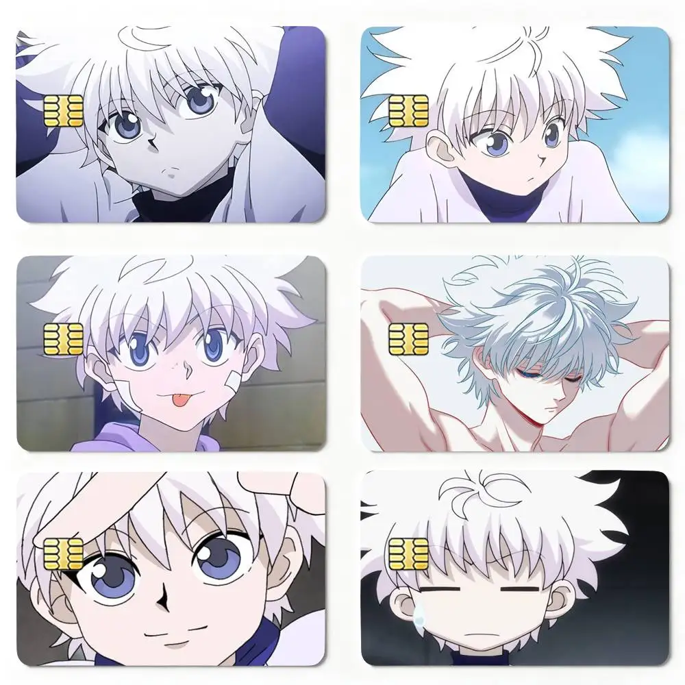 K-Killua Zoldyck H-Hunter X Hunter Credit Card Skin Stickers For VISA Bank Bus Metro Access Card Protective Film Cover Sticker