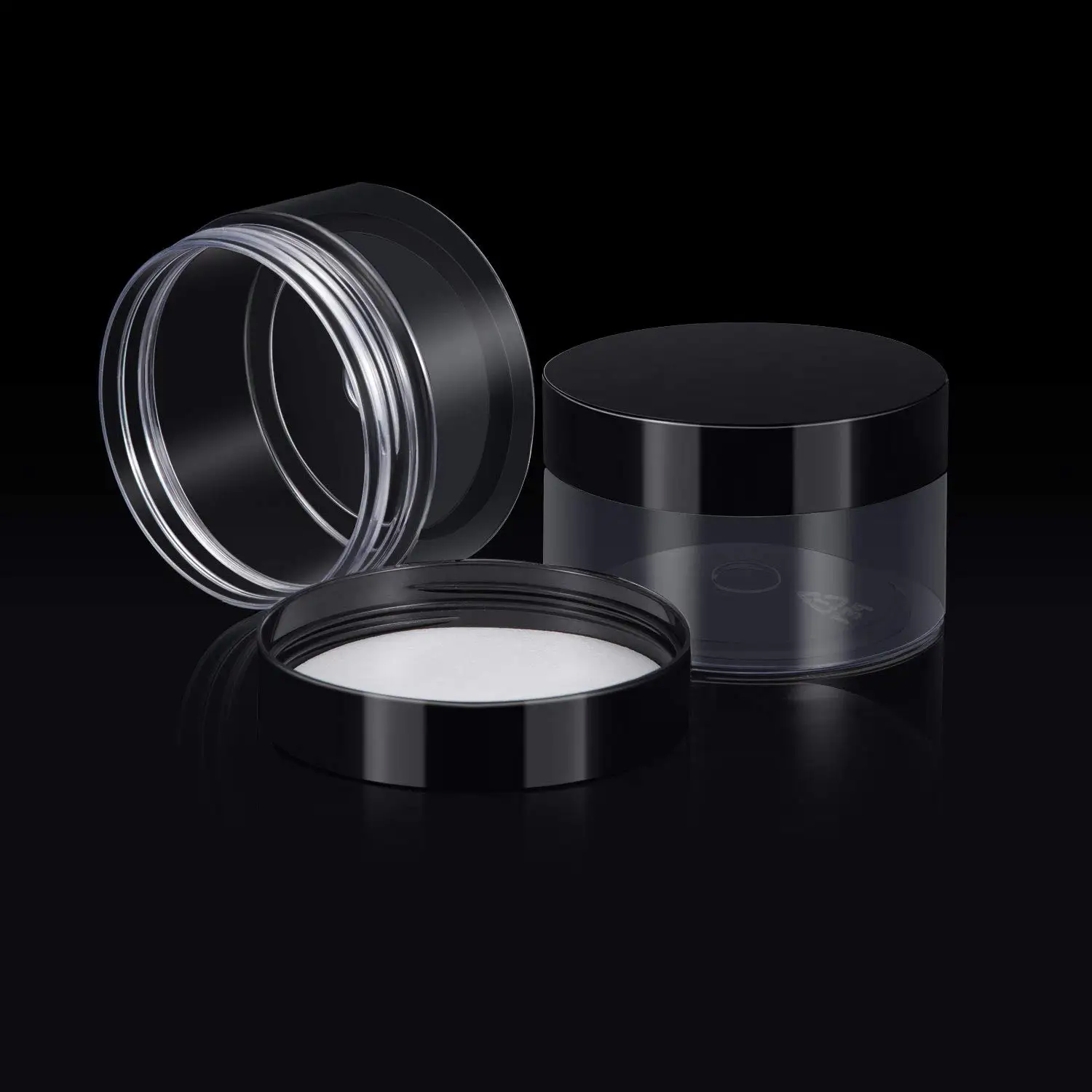 6/12/24 Pieces Empty Clear Plastic Jars with Lids Round Storage Containers Wide-Mouth for Beauty Product Cosmetic Cream Lotion