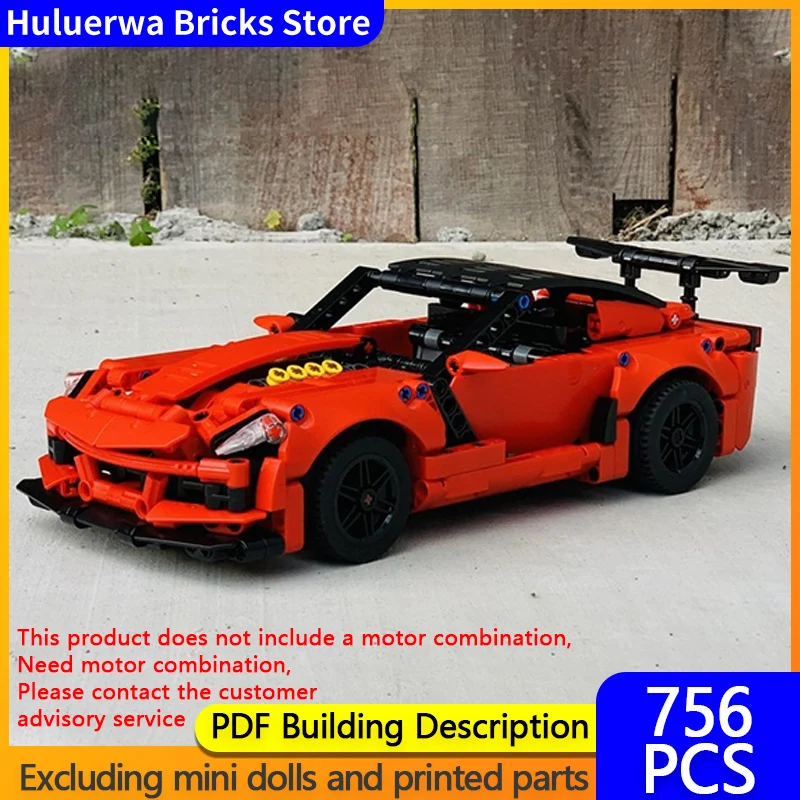 

Speed Racing Car Model MOC Building Bricks Corvette ZR1 Hypercar Modular Technology Gifts Holiday Assemble Children Toys Suit