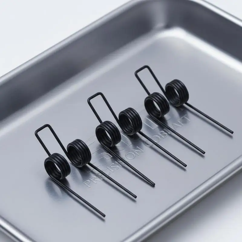 Steel Wire Double Torsion Spring 3Pcs 1.2x11mm Black Plated Replacement Springs for Toy Repair and Mechanical Adjustment