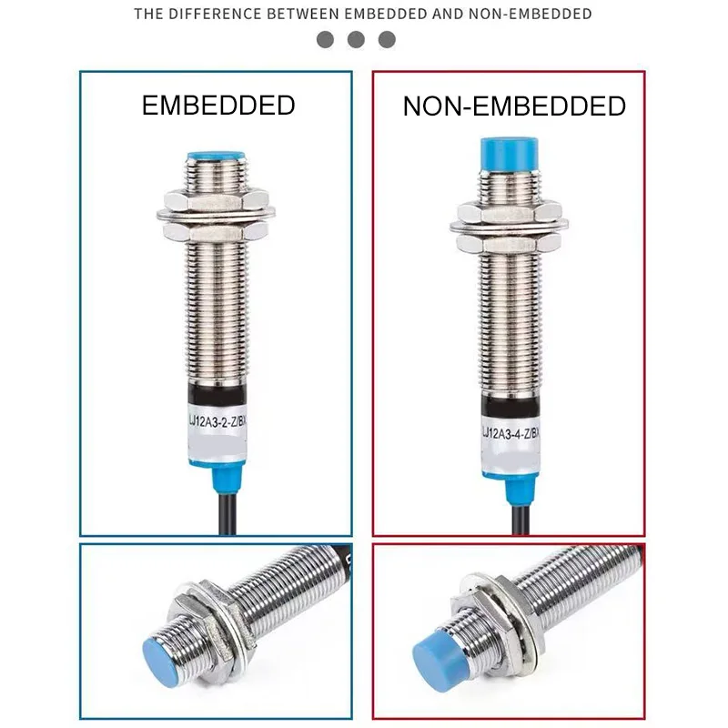 2PCS M12 LJ12A3-4-Z Inductive Proximity Sensor Switch CNC Approach Sensor Sensing Distance DC12-24V AC110-220V NO NC NPN PNP