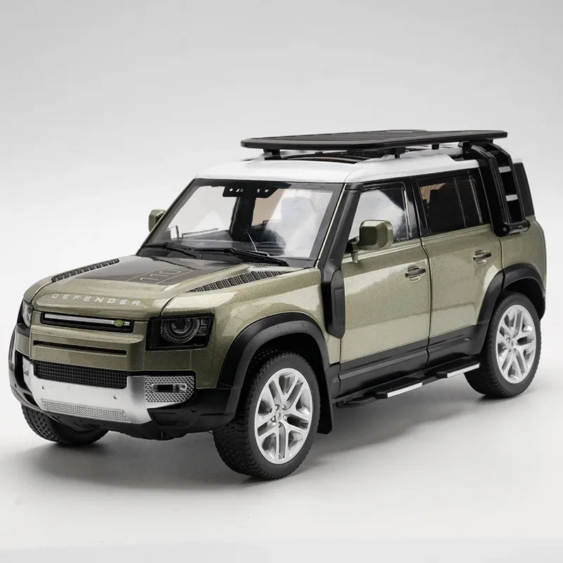 1:18 Land Rover Defender SUV Off-road Alloy Model Car Diecast Toy Car Collection Simulation Sound Light Children Day Gifts