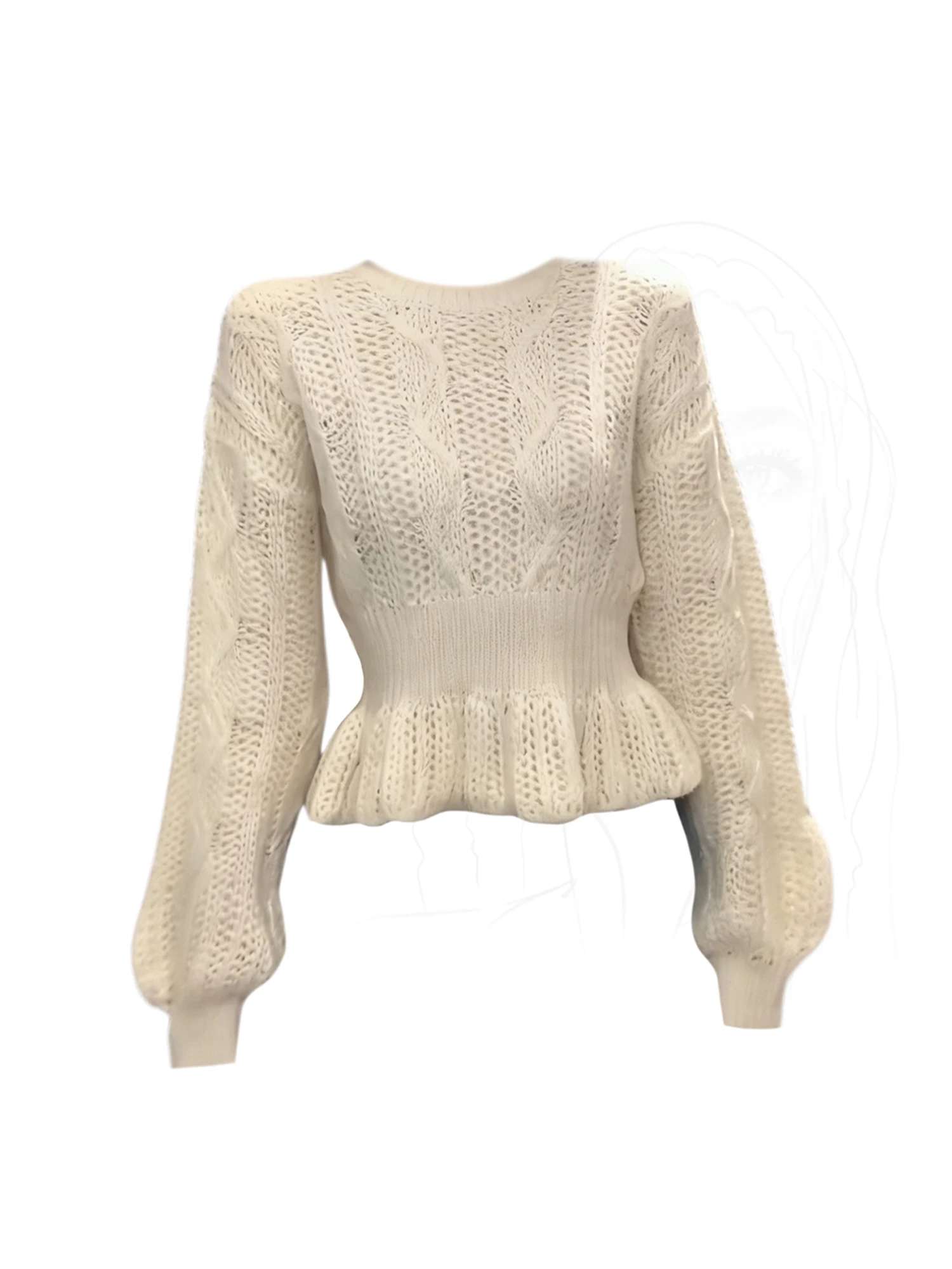 

Women's Apricot Pullover Oversize Knit Sweater 2000s Vintage Long Sleeves Cozy Cashmere Sweater For Women Clothes Spring Autumn