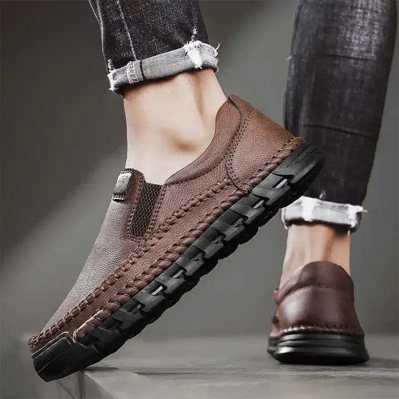 

Non Slip PU Leather Men's Shoes Sneakers Running Beige Shoes Men Brand Boots Sport Tensi High-tech Sneskers High Brand