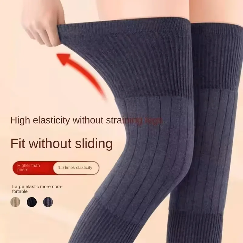 New Cashmere Wool Knee Brace Pads Women Men Cold Leg Arthritis Kneepad Winter Outdoor Sports Leg Guard Coldproof Leg Warmers view 3