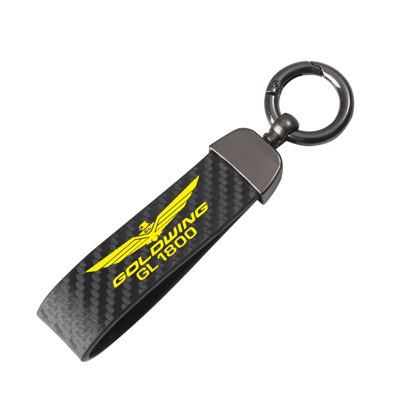 

New fashion motorcycle carbon fiber leather rope Keychain key ring For Honda Goldwing 1800 GL1800 F6B 2002-2017
