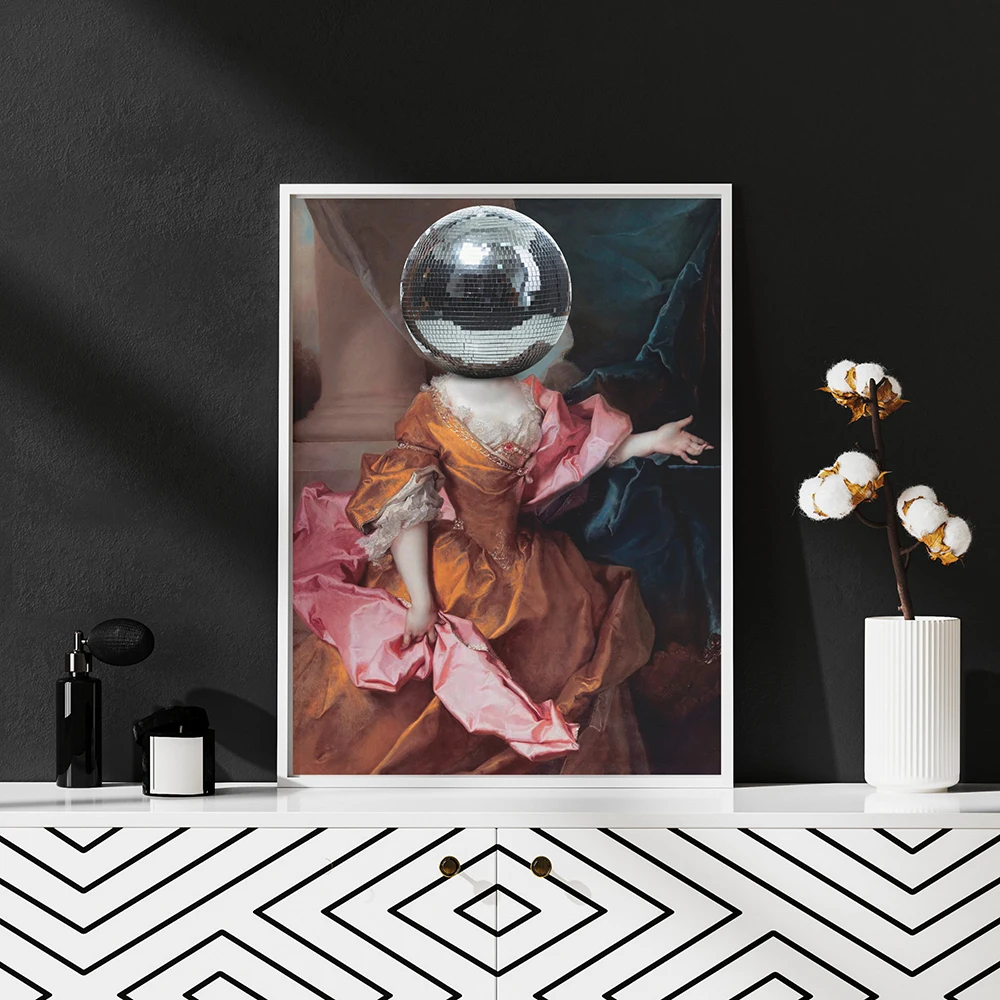 Disco Venus Botticelli's Venus Poster Altered Art Colorful Minimalist Wall Art Eclectic Fun Print Modern Living Room Home Decor