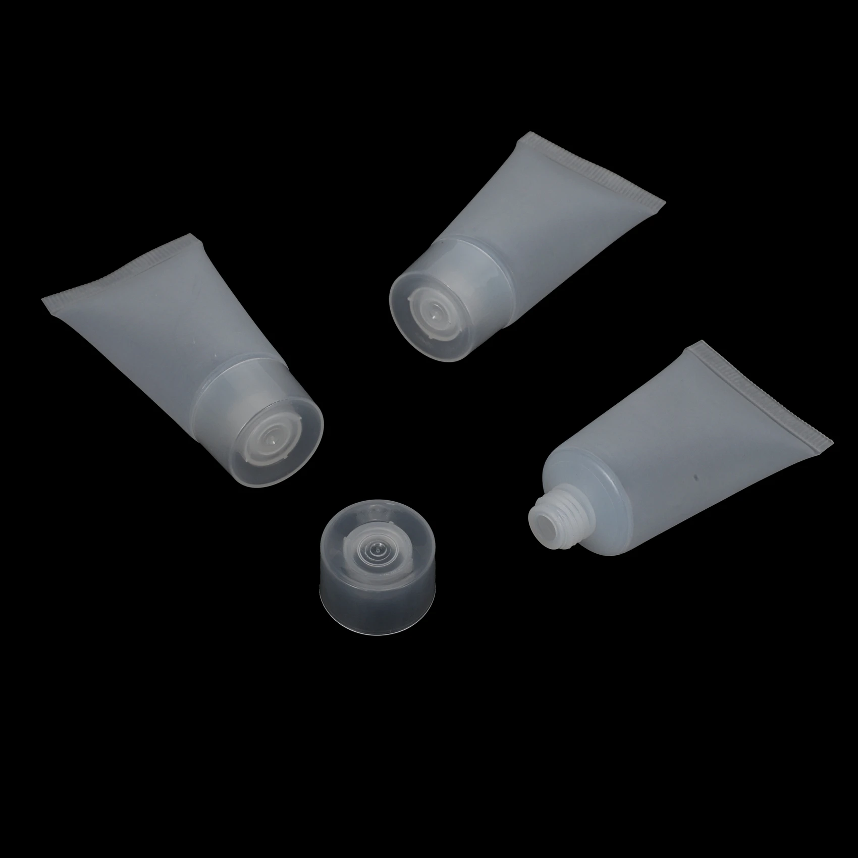 หลอดบีบแบบเติมได้ ABVI-100 ชิ้น ขนาด 15 มล. ขวดโลชั่นเปล่าแบบนิ่มพร้อมฝาปิด สำหรับเดินทาง บรรจุภัณฑ์เครื่องสำอางแบบบีบ ขวดเติมได้