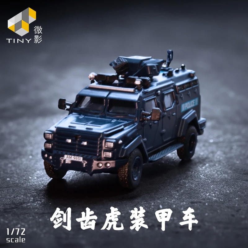 Diecast 1/72 Size Hong Kong Police Car Model Sabertooth Armoured Vehicle Alloy Car Model Toys for Boys Collection Display Gift