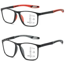 TR90 Sports Multifocal Reading Glasses Anti Blue Light Blocking Presbyopia Eyeglasses for Men Women Progressive Near Far Eyewear