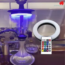 Jok Juk-Luz LED colorida para Cachimba, lámpara de anillo Shisha, adsorción de viscosa magnética con Control remoto, accesorios de humo