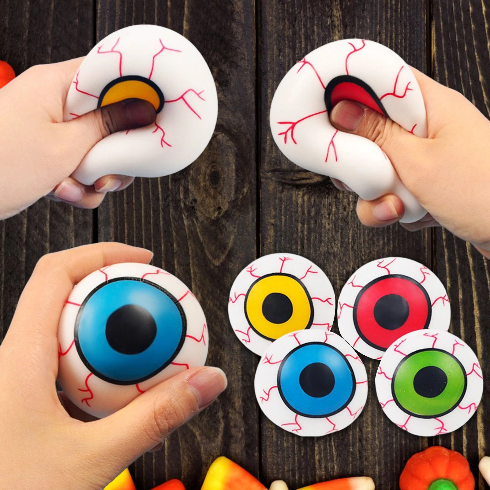 1pcs Eyeball Toys Creepy Horror Squeeze Ball for Kids Adults Halloween Party Favors Sensory Stress Relief TPR Toy