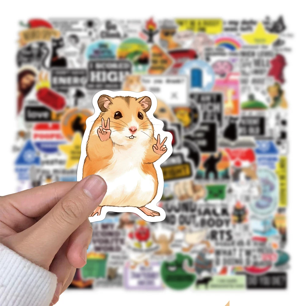 100 個いたずらミームステッカー漫画スクラップブッキングコーヒー DIY スケートボード荷物ラップトップ落書き防水電話デカール