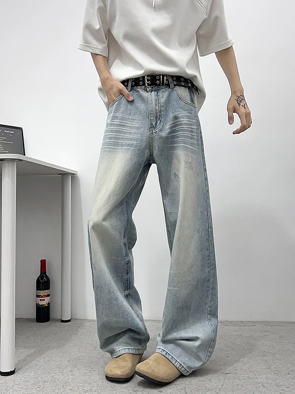 Light Wa herenjeans losse casual rechte pijpen Amerikaanse Sle Cleanfit Haome wijde pijpen lange broek Street Faion