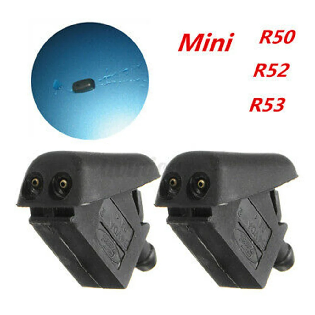 2xWindshield Windscreen Washer Jet Nozzles Set For R50 R52 And R53 Models 6/2001 - 11/2006 61667146377 Water Spray Jets Nozzles