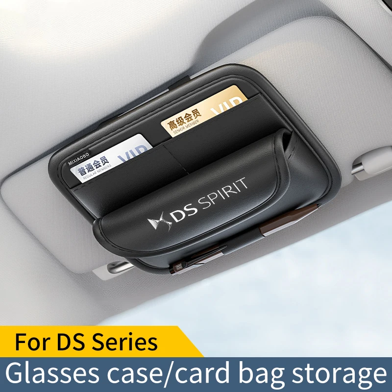 For DS SPIRIT DS3 DS4 DS5 DS6 DS7 Car Sunshade Multifunctional Storage Bag Car Glasses Clip Card Bag Ticket Receipt Storage Bag